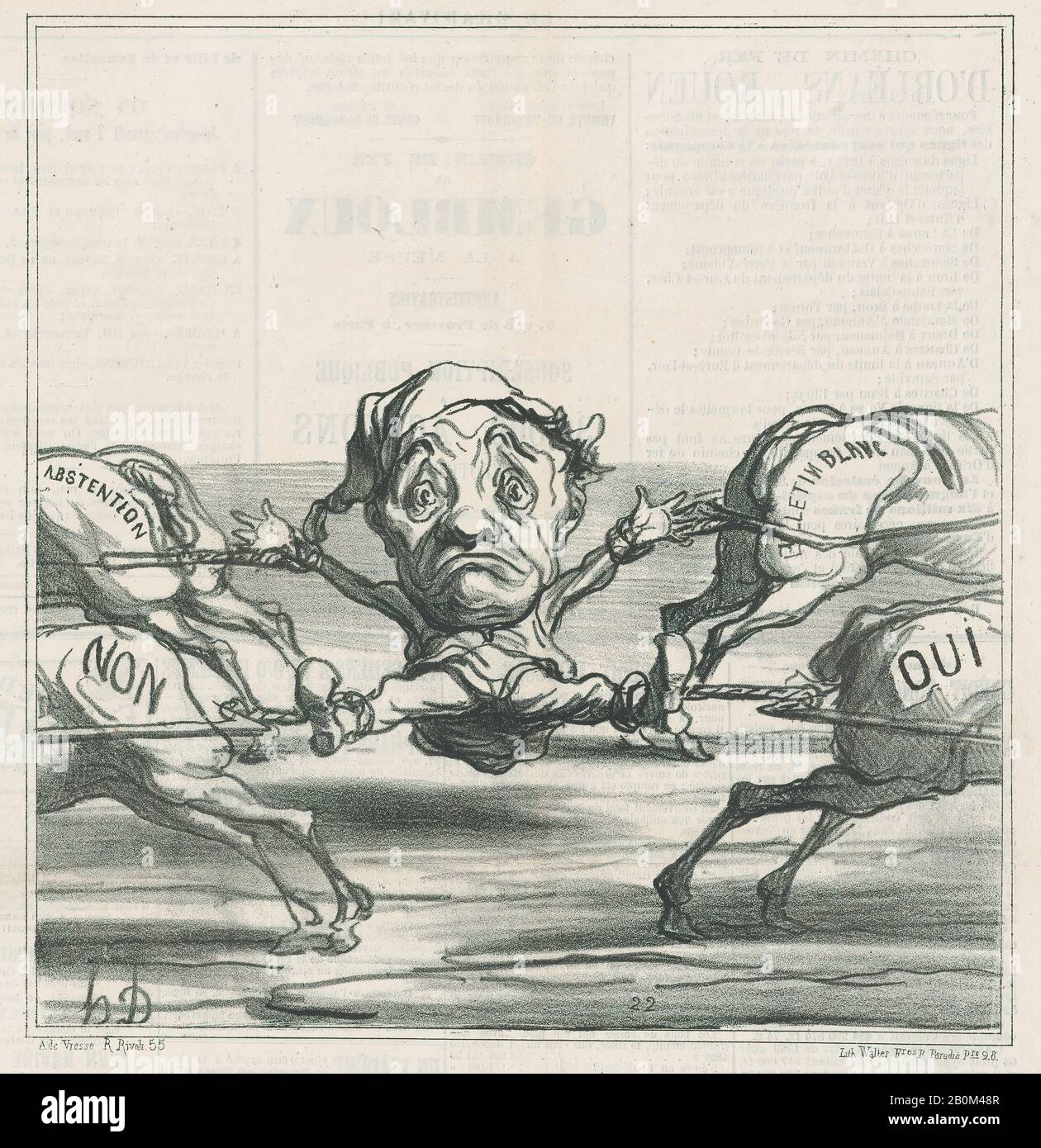 Honoré Daumier, was für eine Freude, Wähler zu sein!, von "News of the Day", veröffentlicht in Le Charivari, 5. Mai 1870, "News of the Day" (Actualités), Honoré Daumier (Französisch, Marseille 158-1879 Valmondois), 5. Mai 1870, Lithograph on newsprint; zweiter Bundesstaat von zwei Delteil (16 ×.), Bild: 8. (23,3 × 22,4 cm), Blatt: 11 1/4 × 11 5/8 Zoll (28,5 × 29,6 cm), Ausdrucke Stockfoto