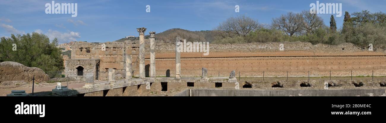 Villa Adriana - Hadrians Villa - Tivoli (Fischteich), UNESCO-Weltkulturerbe - Latium, Italien, Europa Stockfoto