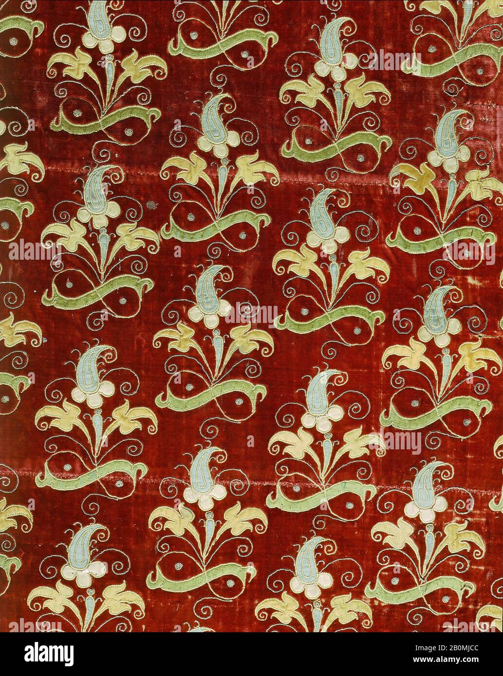 Runner, Italienisch, 16. Jahrhundert, Italienisch, Seide und Metallfaden, L. 80 x W. 28 1/4 Zoll (203,2 x 71,8 cm), Textil-Embroired Stockfoto