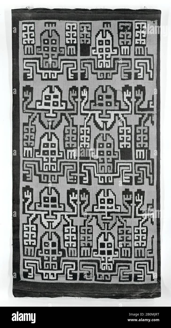 Panel, Nasca, 7. Jahrhundert, Peru, Nasca, Camelid Hair, 33 3/8 x 63 1/4 Zoll. (84,79 x 160,66 cm), Textil-Woven Stockfoto