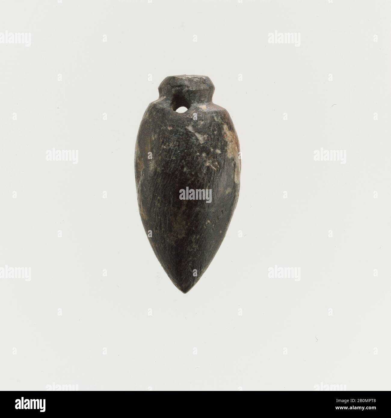 Anhänger aus Steatit, Minoan, Früh- oder Mittelbronzezeit, Datum ca. 3.-Anfang 2. Jahrtausend v. Chr., Minoan, Steatite, L. 3/4 Zoll (2 cm), Miscellaneouus-Stein Stockfoto