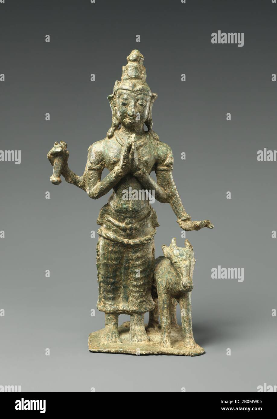 Yama, Herr des Todes: Regent des Südens, Sri Lanka, Anuradhapura, Datum 9. Jahrhundert, Sri Lanka, Bronze, H. 9 Zoll (22,9 cm); W. 5 Zoll (12,7 cm); D. 3 7/8 Zoll (9,8 cm), Skulptur Stockfoto
