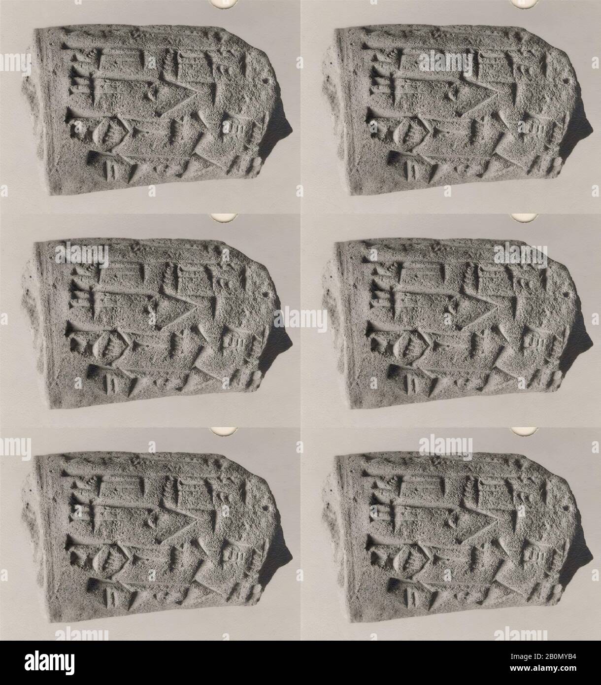 Votivkegel mit Keilschrift von Gudea, Neo-Saumerian, Neo-Saumerian, Date Ca. 2090 v. Chr., Mesopotamien, wahrscheinlich aus Girsu (modernes Tello), Neo-Saumerian, Lehm, Kopf nicht erhalten. Oben: 6 Zoll (15,3 cm), Ende: 5 1/8 Zoll (13 cm), Länge: 3 Zoll (7,5 cm), Durchmesser: 1 7/8 Zoll (4,8 cm), mit Clay-Tablets Beschriftet Stockfoto