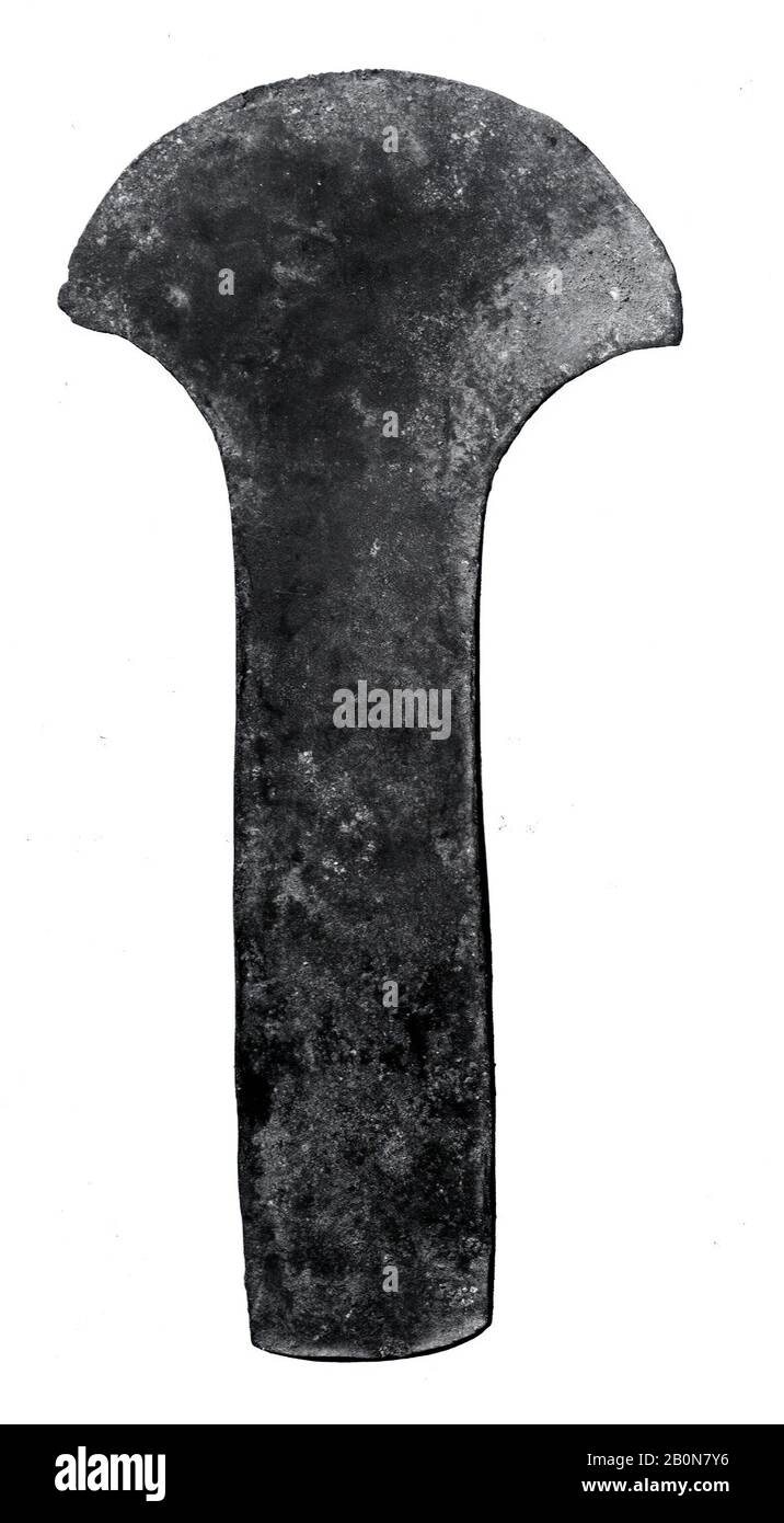 Kupferklinge, mexikanische Küche, 10. Bis 16. Jahrhundert, Mexiko, Mesoamerika, mexikanische Küche, Kupfer, H x B: 6 5/8 x 3 1/8 Zoll (16,8 x 7,9 cm), Metall-Implements Stockfoto