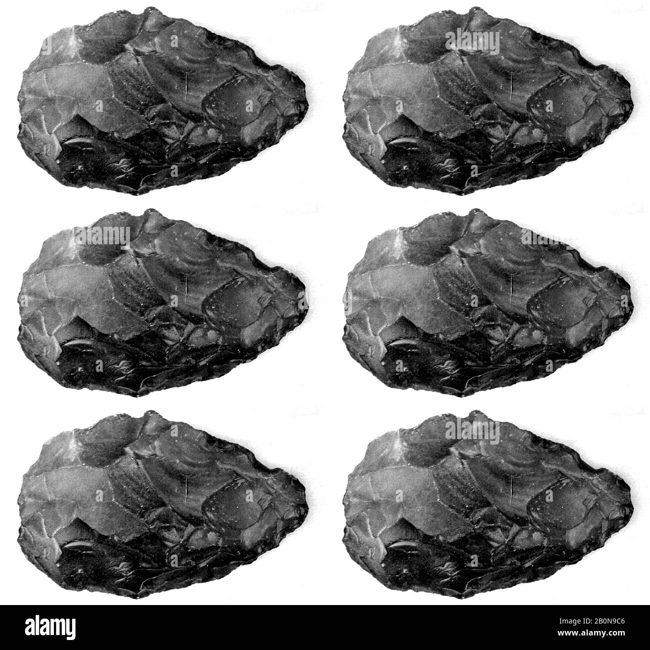 Biface, im Allgemeinen als Handaxt, Unterpaläolithische Periode, Datum ca. bezeichnet. 300.000-90.000 v. Chr., Aus Ägypten, Oberägypten, Theben, Libysche Wüste, Flint Stockfoto