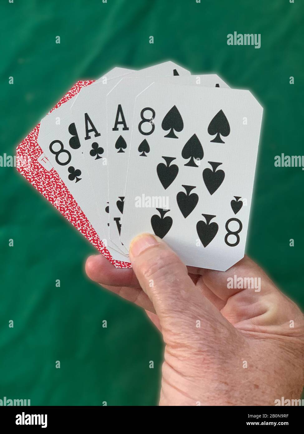 Die klassische Kartenhand von Wild Bill Hickok Stockfoto