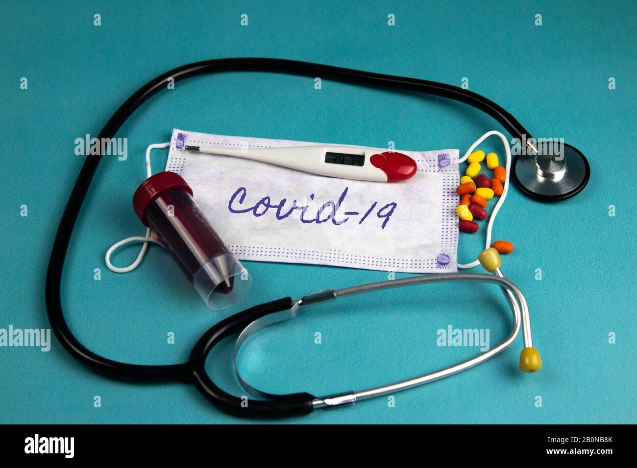 COVID 2019. Corona-Virus bricht aus. Epidemic Virus Respiratory Syndrom. China. Stockfoto