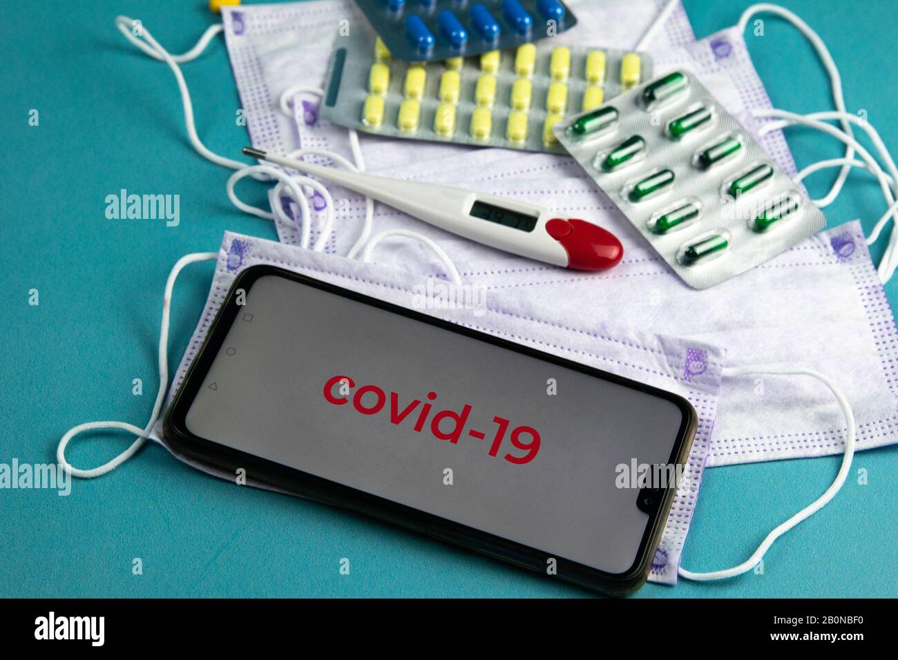 COVID 2019. Corona-Virus bricht aus. Epidemic Virus Respiratory Syndrom. China. Stockfoto