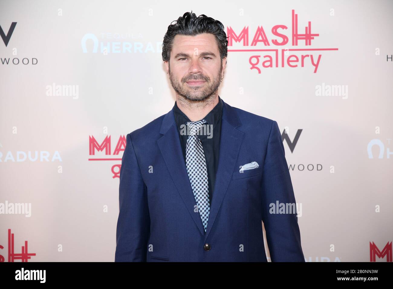 Der Schauspieler Cristis Valilopoulos besucht die Mash Gallery, die am 13. Februar 2020 im W Hotel in Los Angeles, Kalifornien eröffnet wurde. Stockfoto