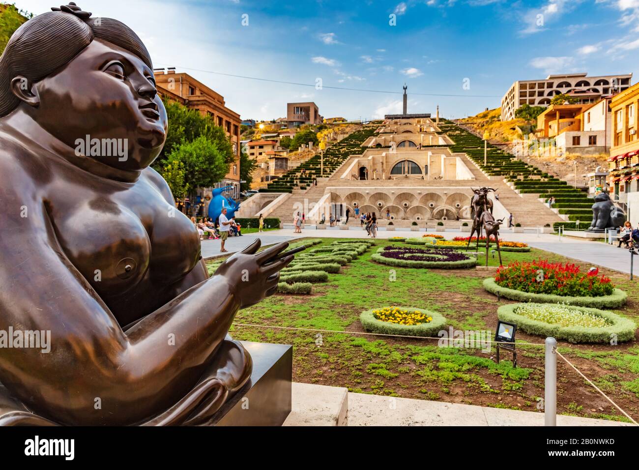 Yerevan, Armenien - August 16, 2019: Cascade komplexe Monument, Wahrzeichen von Eriwan Hauptstadt von Armenien Stockfoto