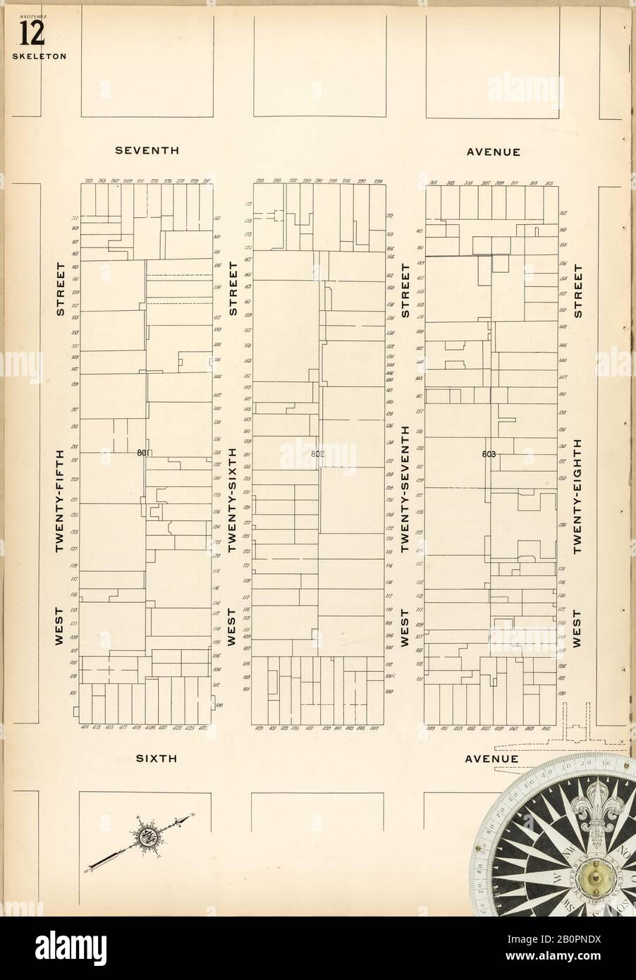 Bild 22 von Sanborn Fire Insurance Map aus Washington, District of Columbia, District of Columbia. 1903 - 1916 Vol. 1, 1903. 129 Blatt(e). 6 Skelettkarten. Schlüsselzuordnung zu Edition. Bound, Amerika, Straßenkarte mit einem Kompass Aus Dem 19. Jahrhundert Stockfoto