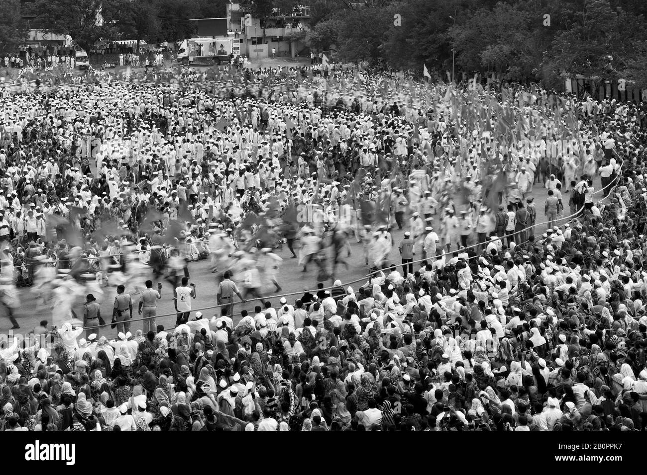 Das Bild von Warkari oder Pilgrim, der Kirtan in der Nähe von Pune, Maharashtra, Indien, asien ausführt Stockfoto