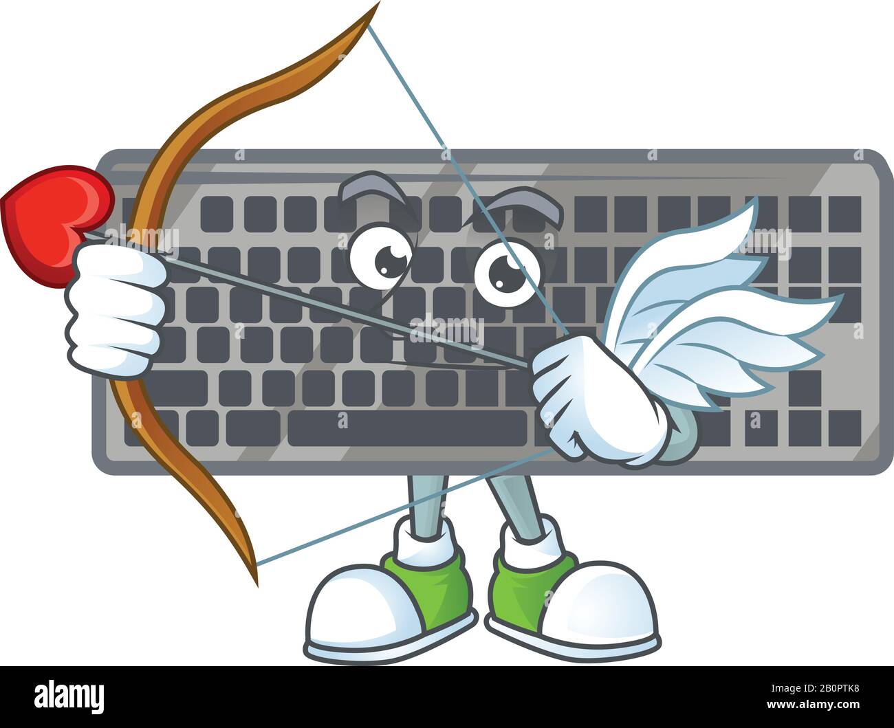 Eine schöne schwarze Tastatur mit Pfeil und Flügeln Stock Vektor