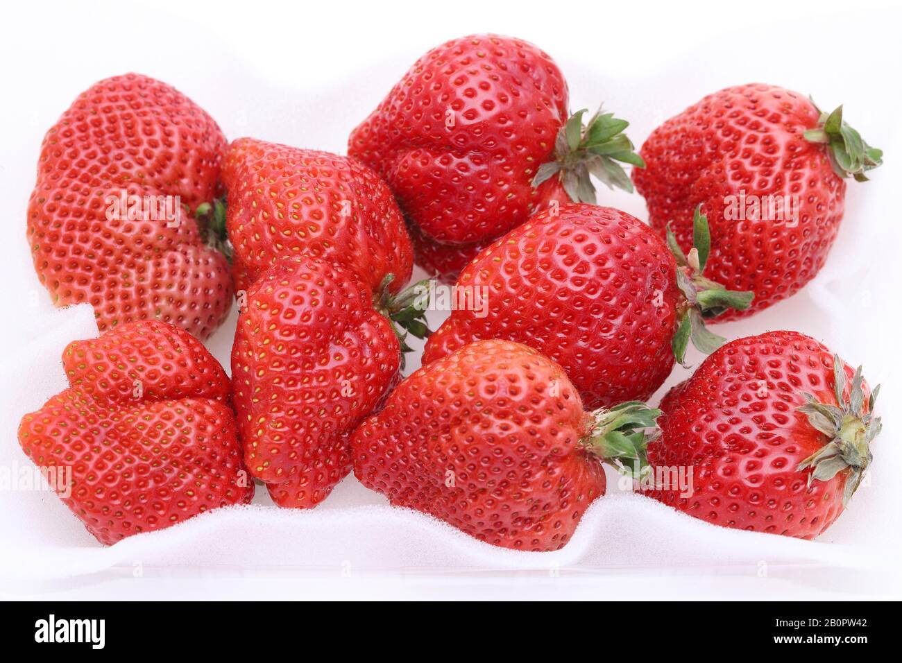 frische rote Erdbeere isoliert auf weißem Hintergrund Stockfoto