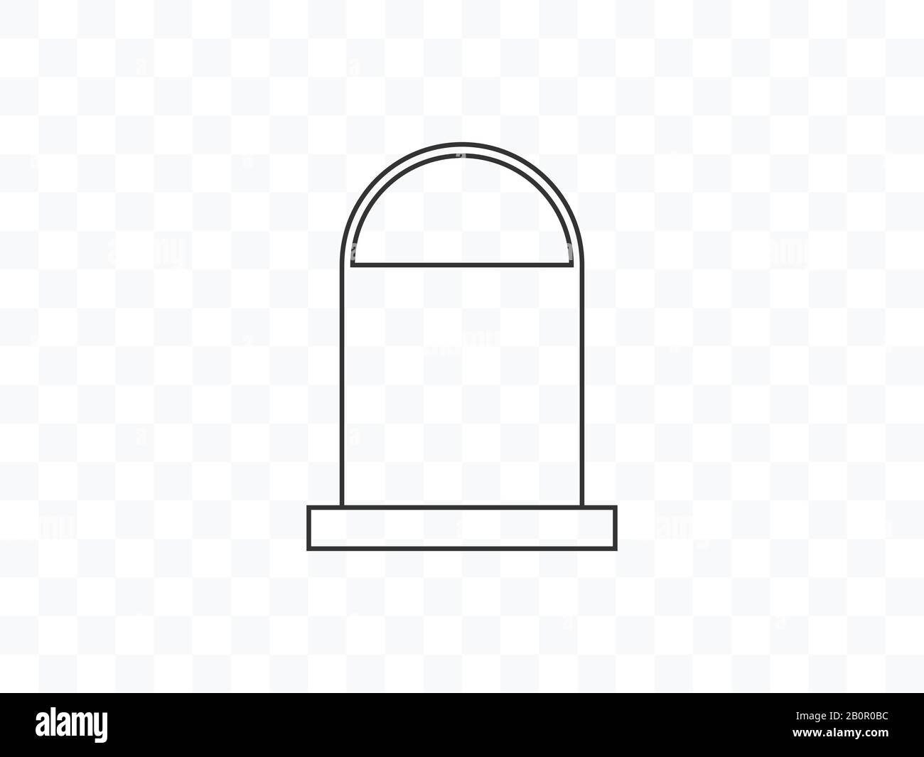 Grabstein, Friedhof, Längssymbol. Vektorgrafiken, flaches Design. Stock Vektor