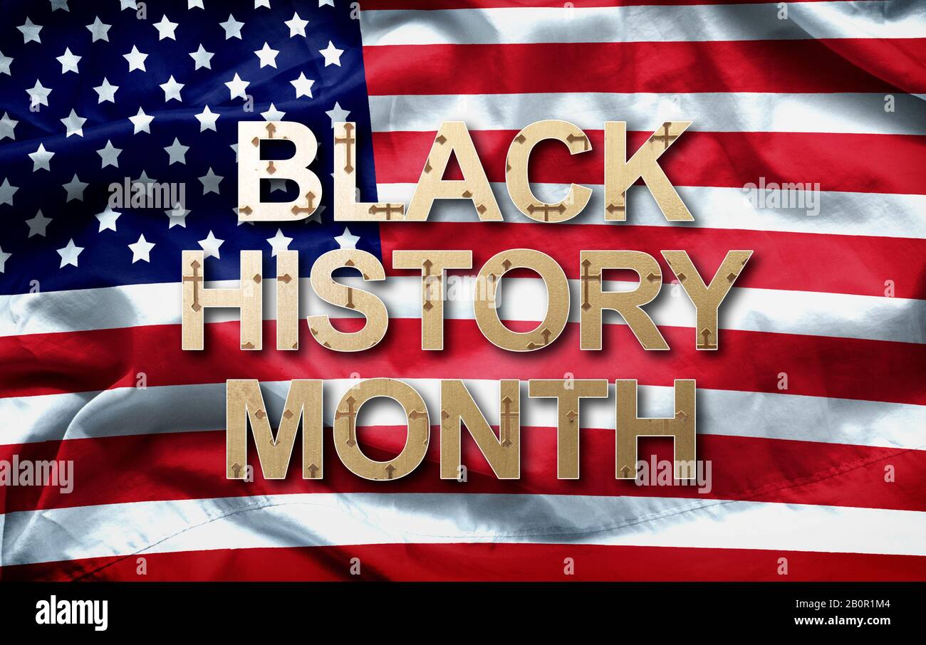 Black History Month (afro-amerikanischer Geschichtsmonat) Hintergrunddesign für Feier und Anerkennung im Februar. Stockfoto