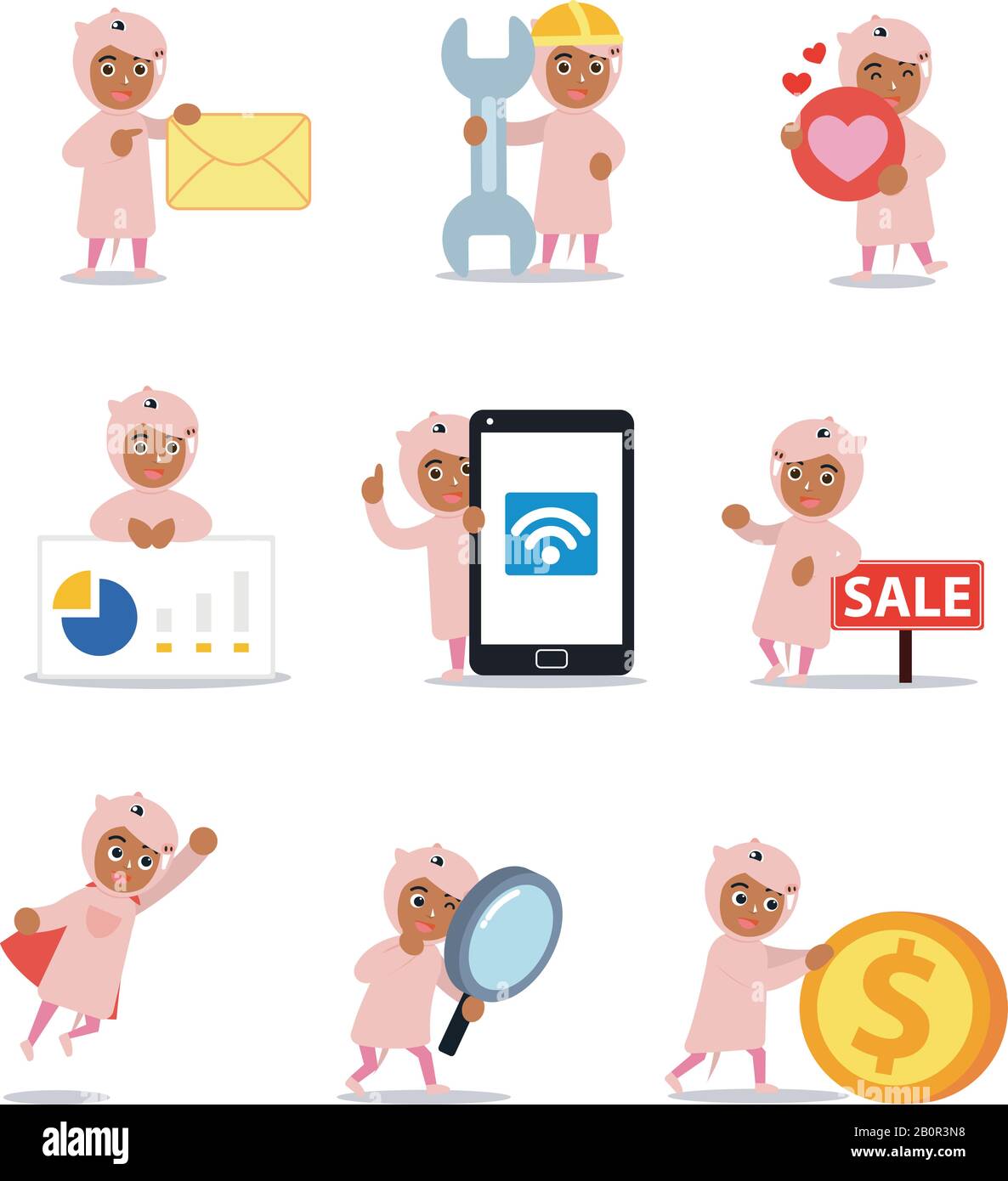 Charakter der männlichen nackten Maulwurfrat als wildes Tier festlegen. Stock Vektor