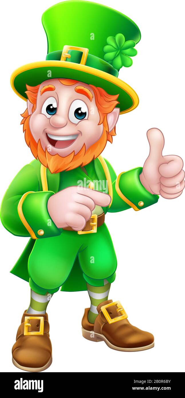 Leprechaun St Patricks Day Zeichentrickfigur Stock Vektor
