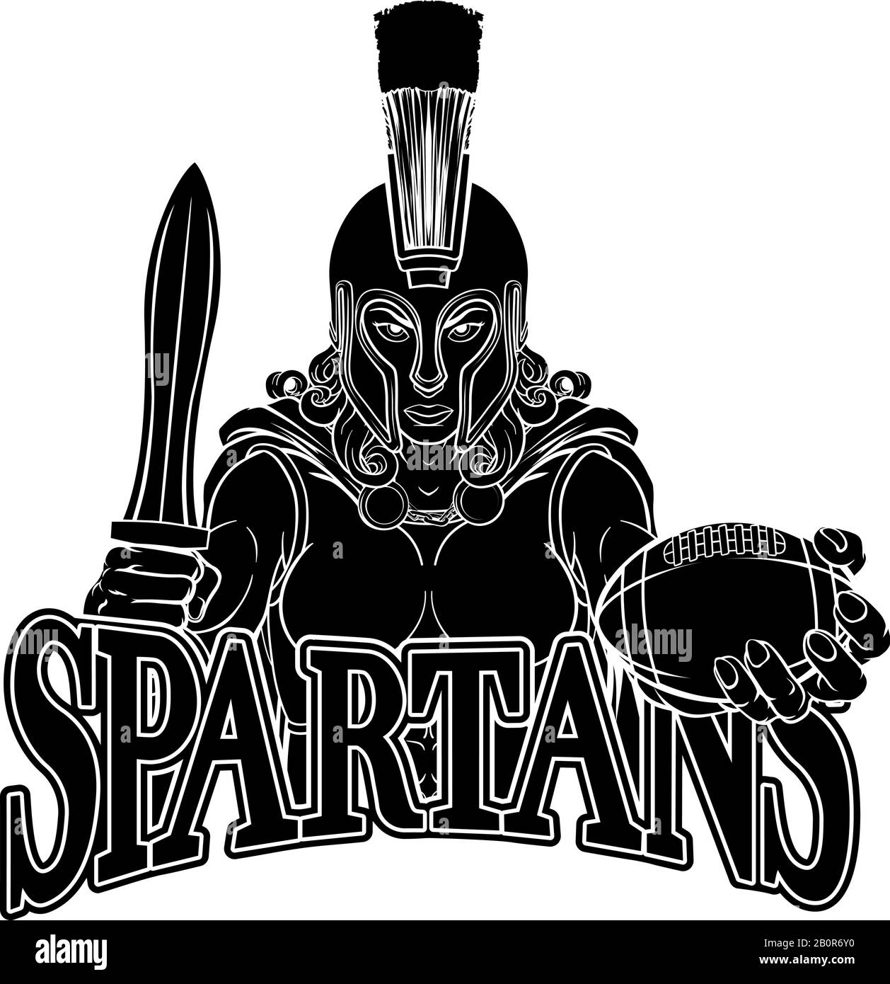 Spartan Trojan Gladiator Fußball Kriegerin Stock Vektor