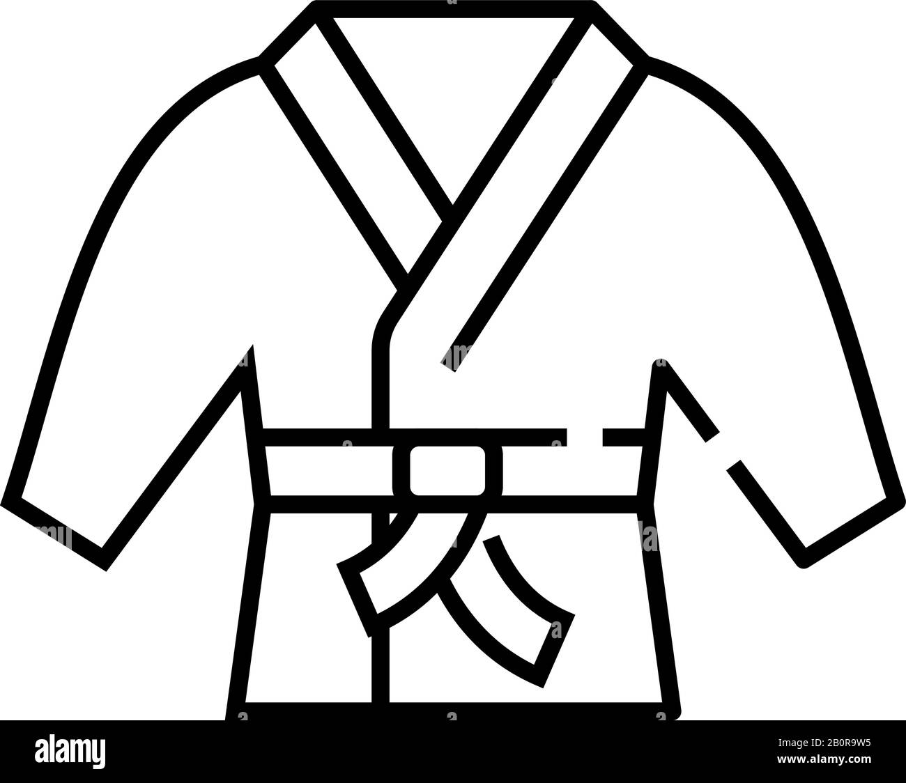 Asian Combat Line Icon, Concept Sign, Outline Vector Illustration, Linear Symbol. Stock Vektor