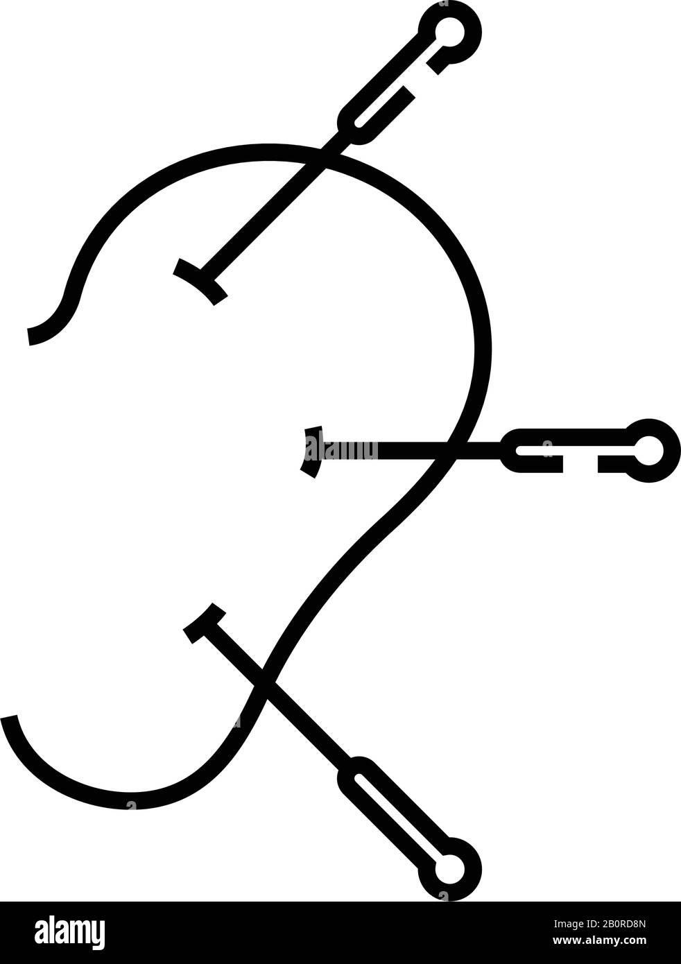 Akupunkturliniensymbol, Konzeptzeichen, Konturvektorabbildung, lineares Symbol. Stock Vektor