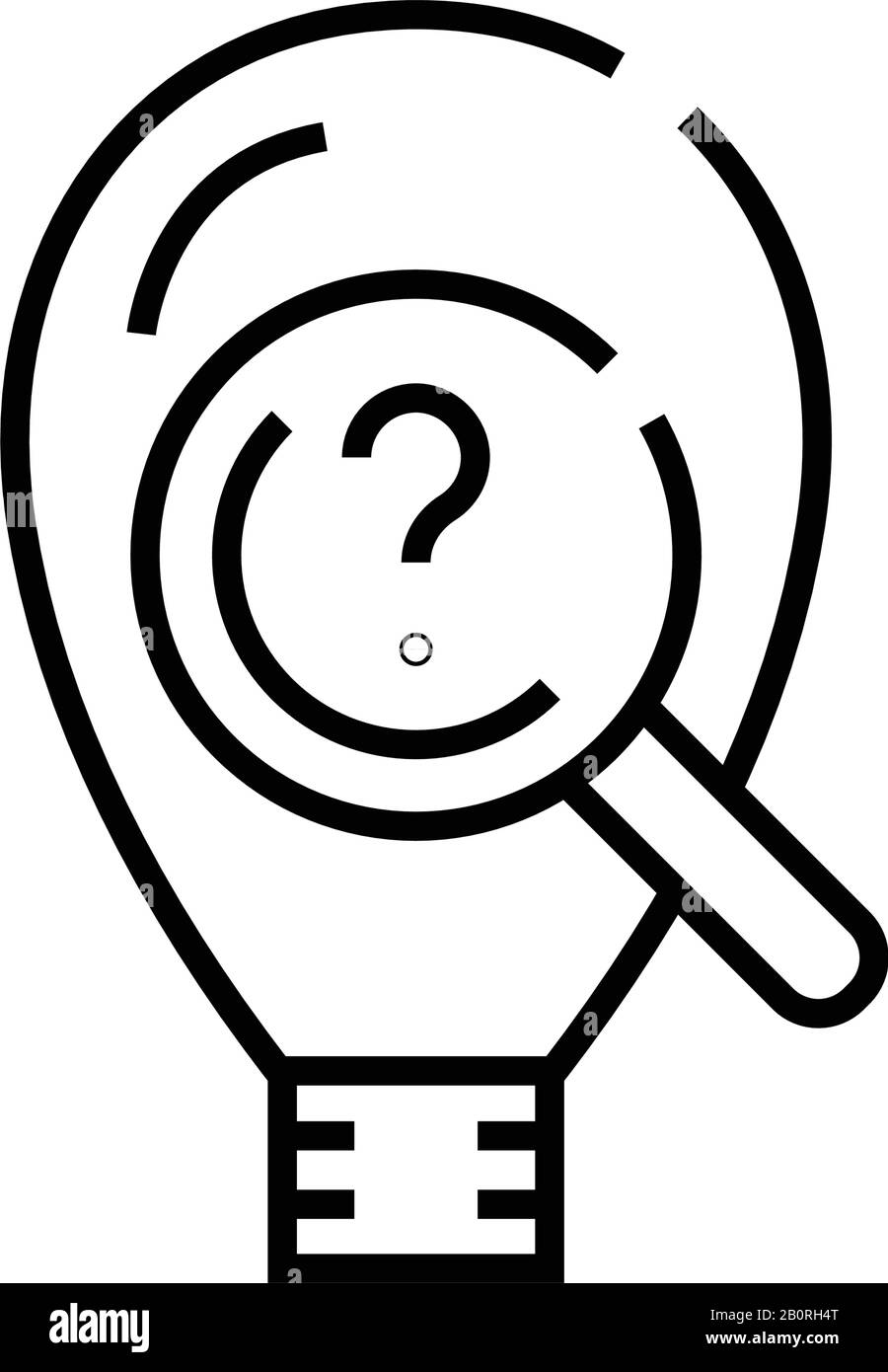 Symbol für eintretende Ideenlinie, Konzeptzeichen, Konturvektorabbildung, lineares Symbol. Stock Vektor