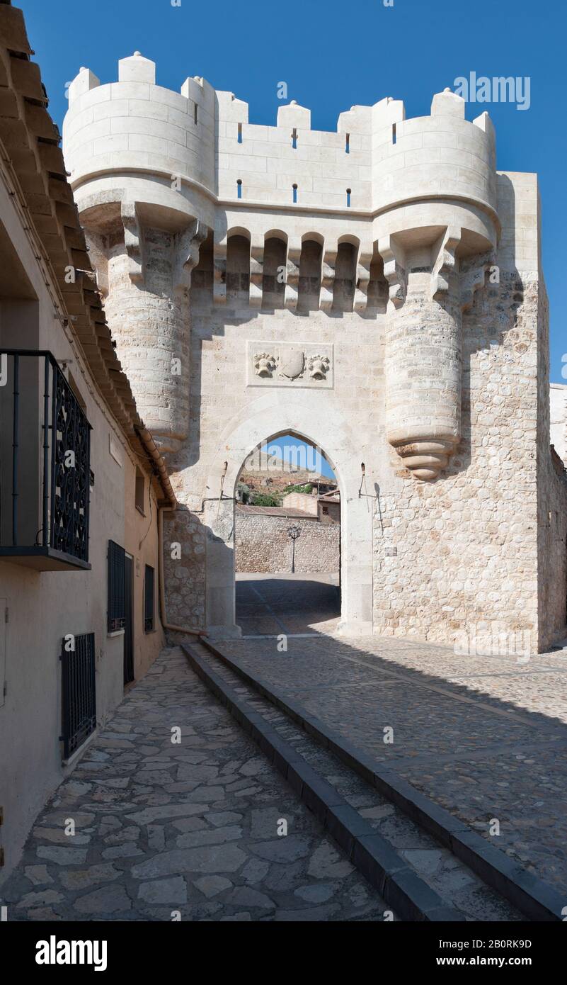 Touristische Ressourcen von Castilla-La Mancha. Kulturerbe, Natur, Feste und Traditionen, Wein und Gastronomie, Handwerk. Stockfoto