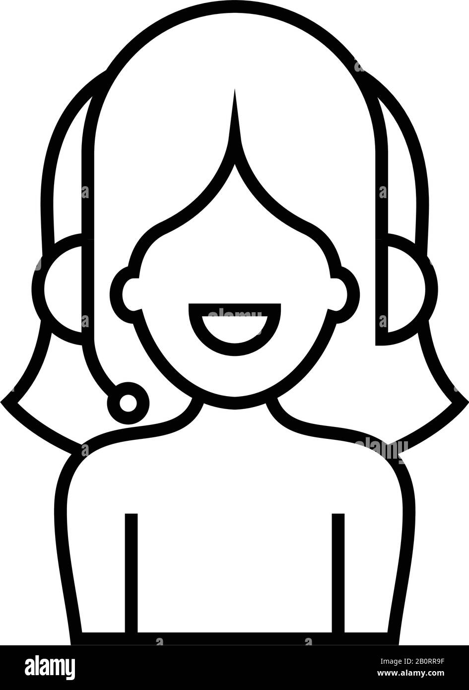 Symbol für Audioguide, Konzeptschild, Konturvektorabbildung, lineares Symbol. Stock Vektor