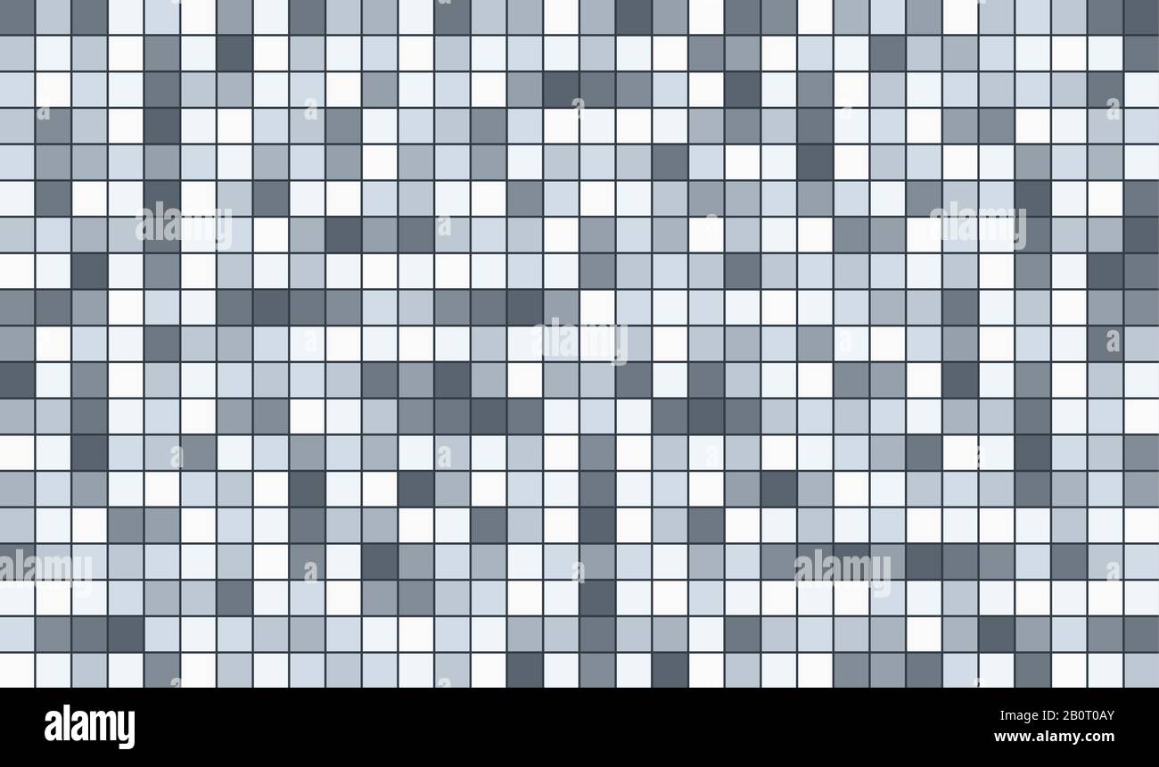 Graustufenpixelhintergrund. Nahtloser Vektor. Stock Vektor