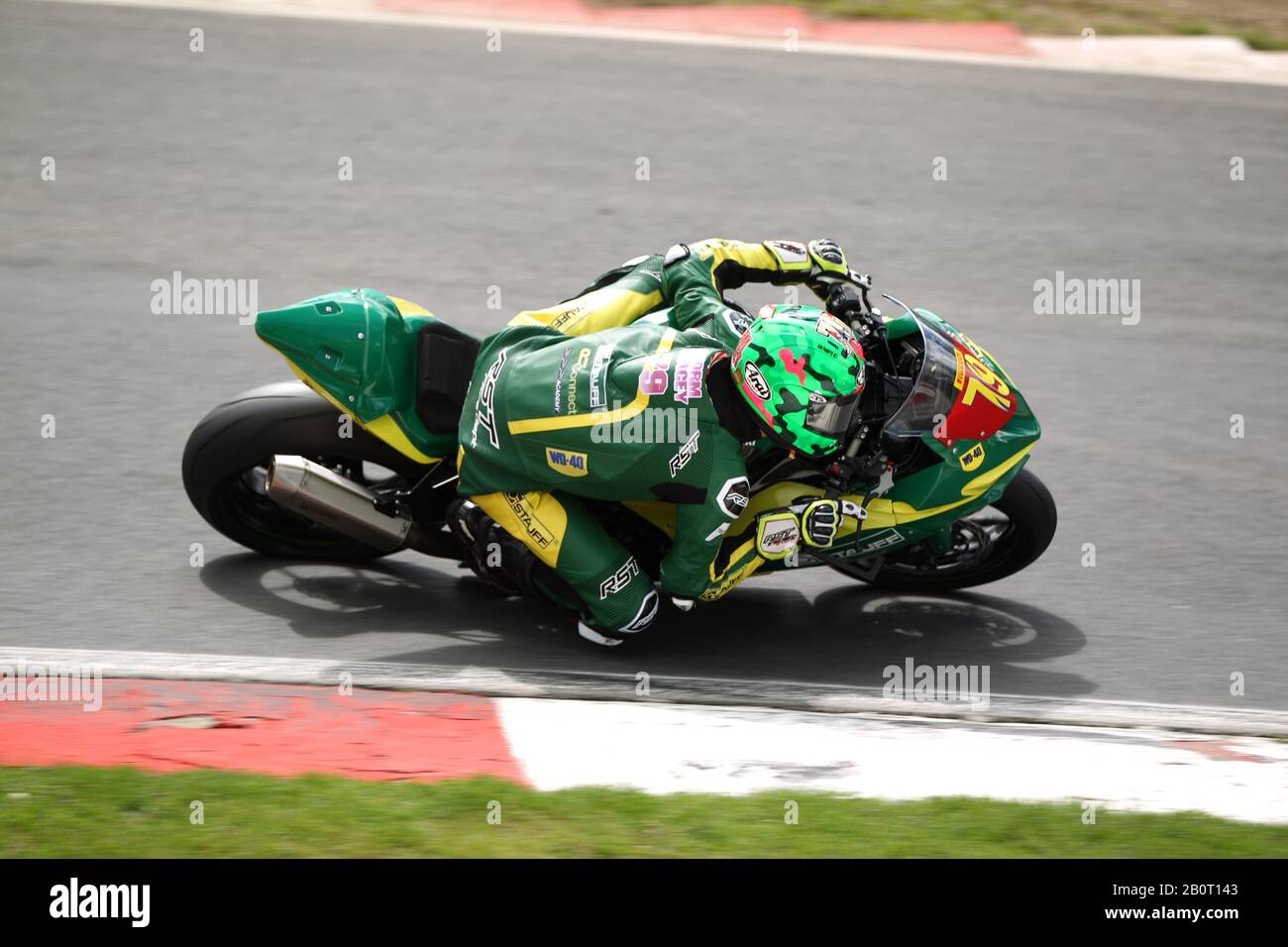 Storm STACEY (79) - Kawasaki - STAUFF Quick Connect Superstock 600 - 2019 Pirelli National Superstock 600 Championship with Black Horse. Brands Hatch Stockfoto