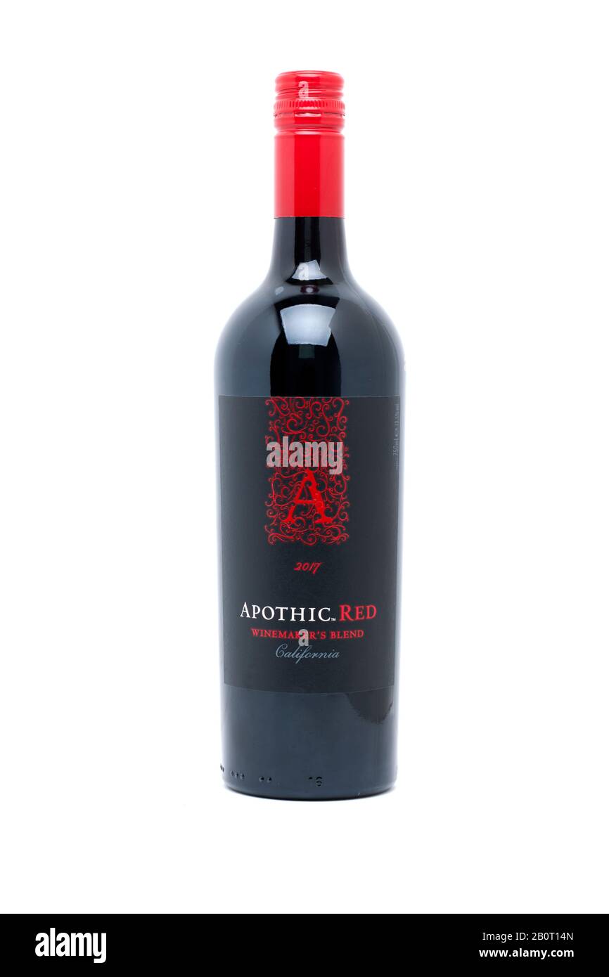 Flasche Rotwein aus der Epochen Kaliforniens Stockfoto