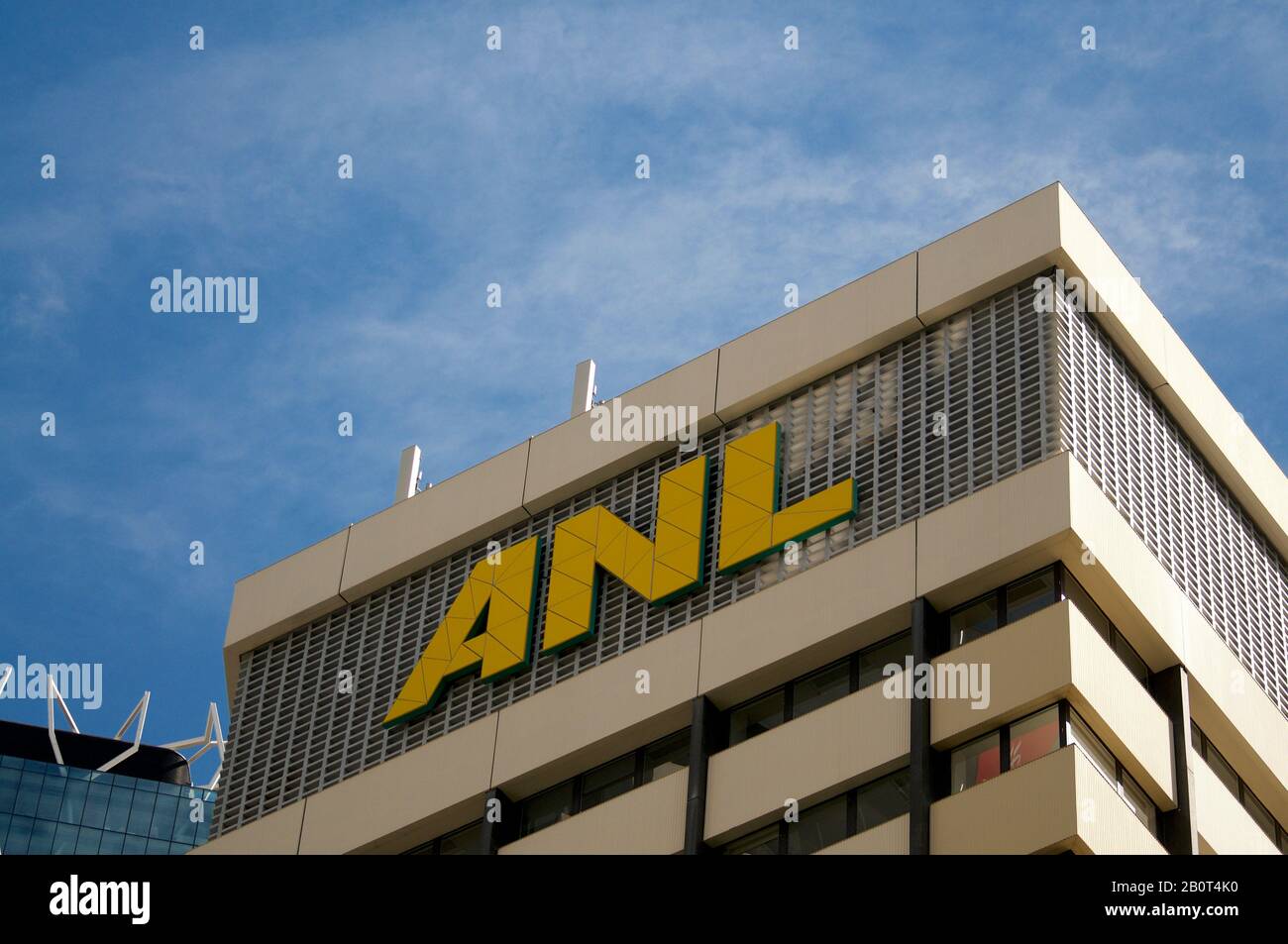 Brisbane, Queensland, Australien - 26. Januar 2020: ANL-Schild (Australian National Line) hängt an einem Gebäude in Brisbane. ANL war australisches Regieren Stockfoto