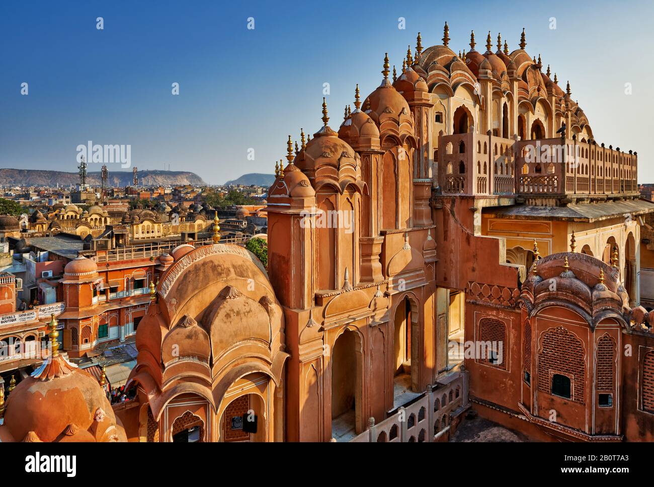 Rückseite des Palace of the Winds, Hawa Mahal, Jaipur, Rajasthan, Indien Stockfoto