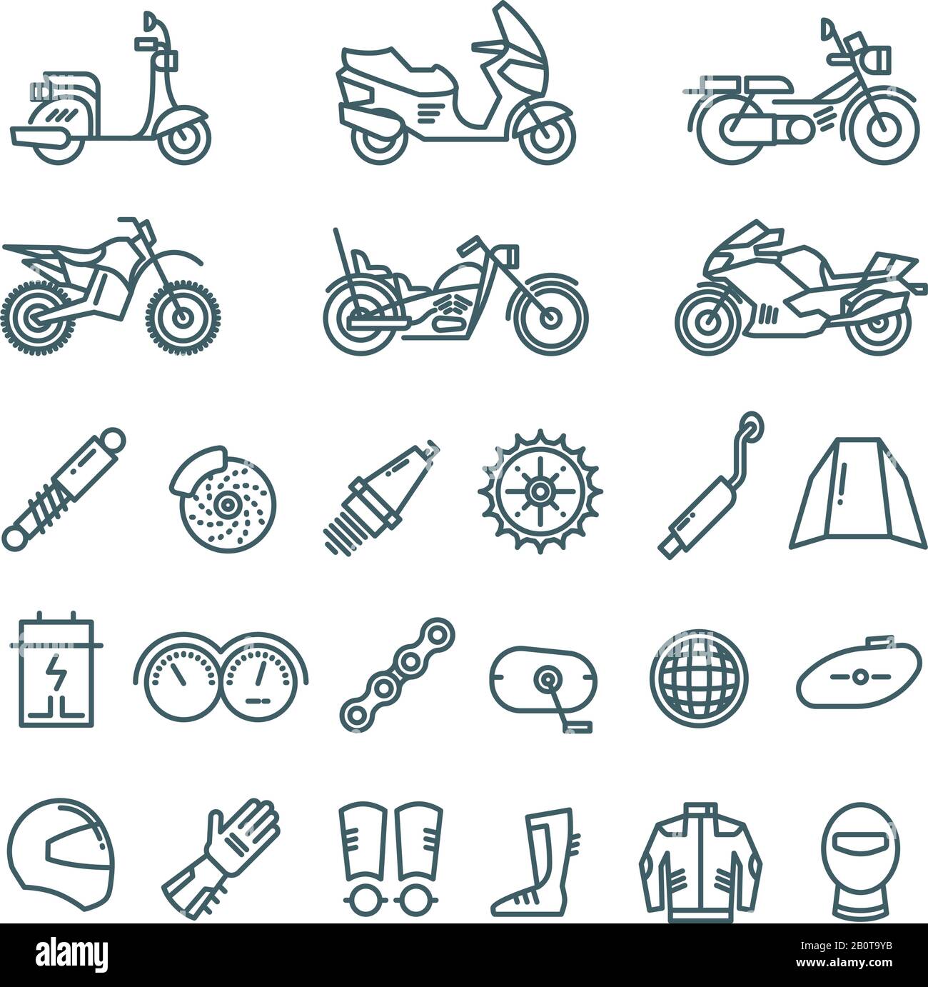 Motorcycle parts Stock-Vektorgrafiken kaufen - Alamy