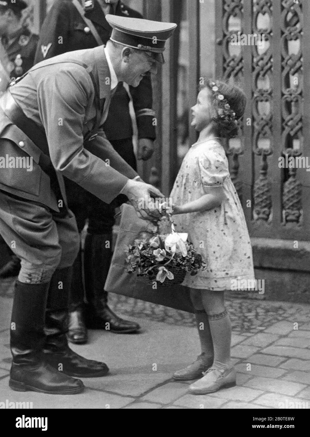 Adolf HITLER mit Goebbels Tochter Helga um 1938 Stockfoto