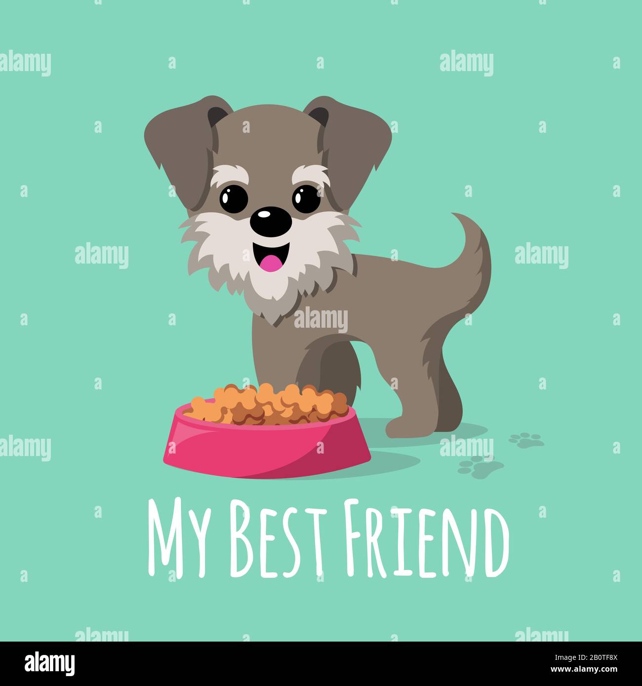 Cartoon Dogs Vektorhintergrund. Cartoon-Hundefigur, fröhliche Puppenillustration Stock Vektor