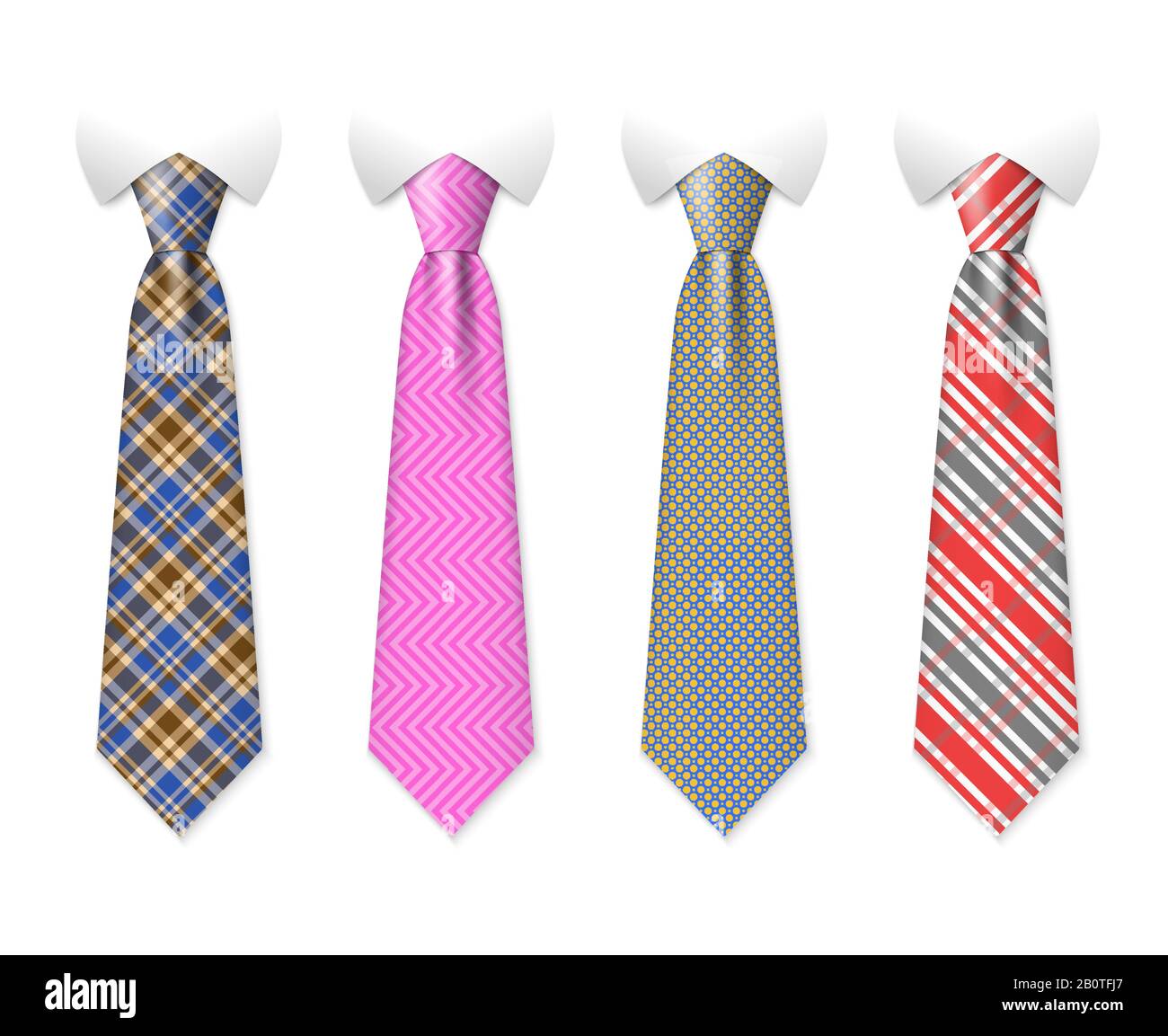 Der Hals verbindet Vektorvorlagen mit Plaid Textur-Design. Business Mode Krawatte mit Krawatte, Illustration von Krawatte am Krawatte Stock Vektor