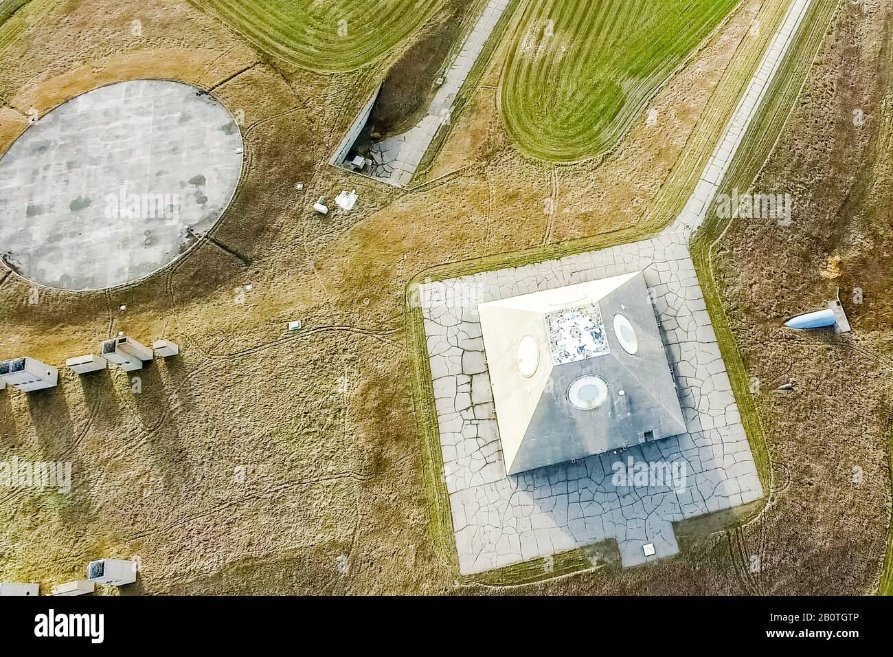 Das Gebäude der radio Radar in der Form einer Pyramide auf Militärbasis