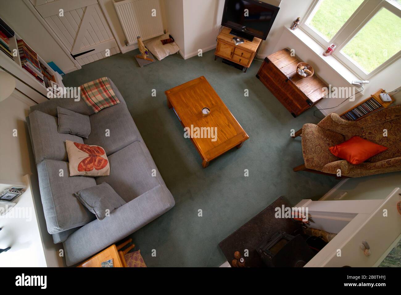 Wohnzimmer im traditionellen Cottage Stockfoto