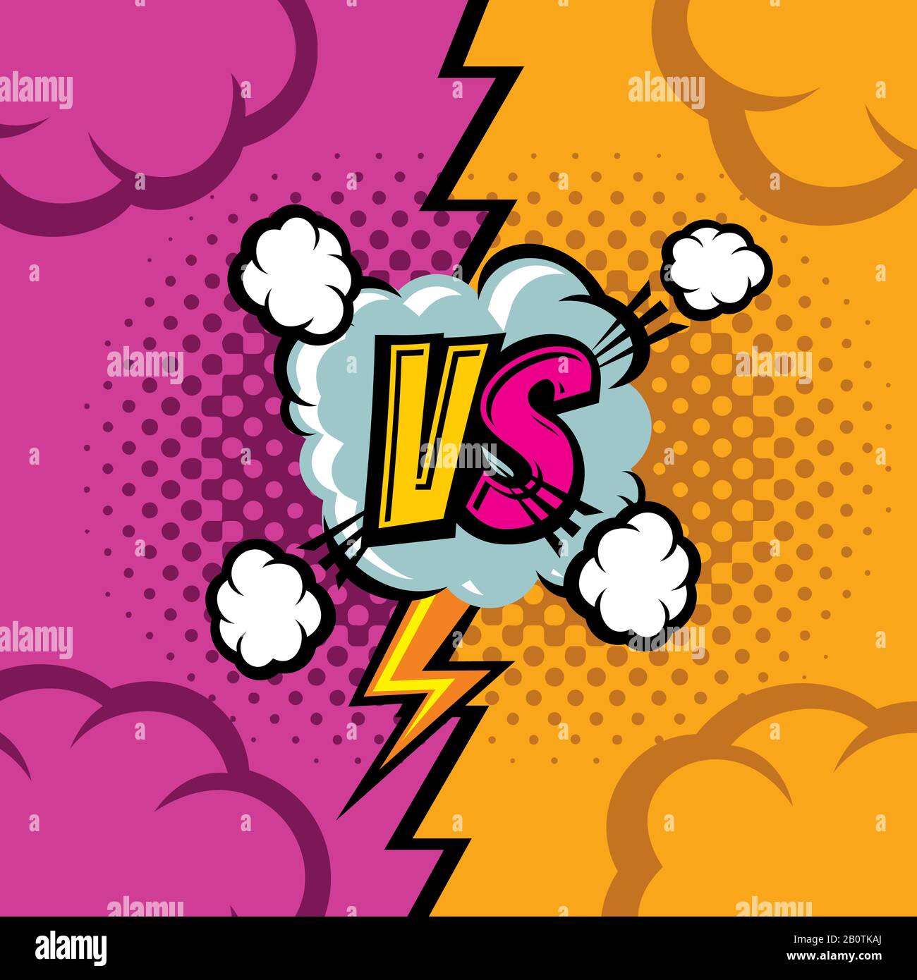 Im Gegensatz zu Vektor Comic-Comic Hintergrund. Kampfduell-Meisterschaft Retro Art. Wettbewerb und Konfrontation, Vergleich und Kampf-Illustration Stock Vektor