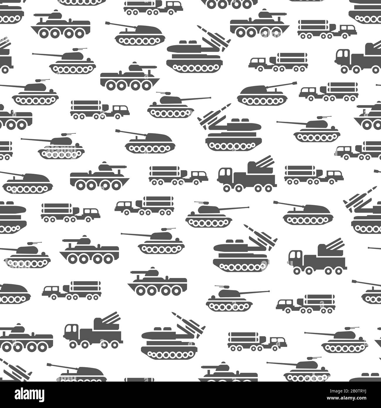 Army Transport Seamles Muster Design - militärischer Transporthintergrund. Vektorgrafiken des Armee-Transports Stock Vektor