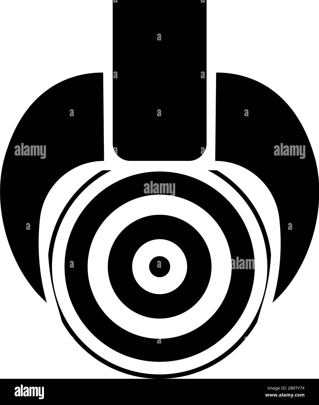 Protokollierung Anheben des geschnittenen Baumstamms mit Greifer Forstindustrie Industriekran für Holzstamm Holzproduktion Symbol schwarze Farbvektorabbildung Stock Vektor