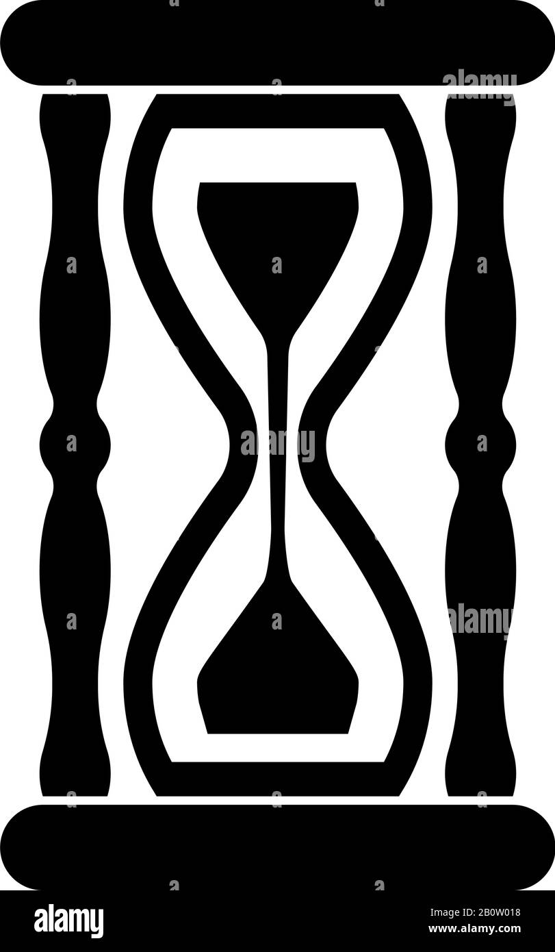 Sanduhr Sanduhr Symbol schwarz Farbe Vektor Illustration flaches, einfaches Bild Stock Vektor