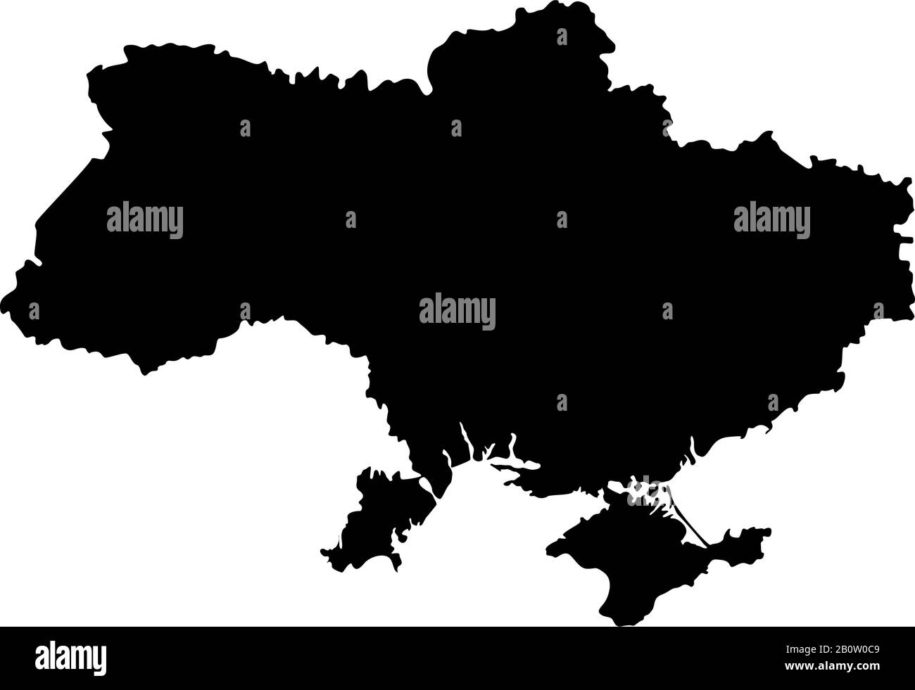 Karte Ukraine Symbol schwarz Farbe Vektor Illustration flaches Design einfaches Bild Stock Vektor