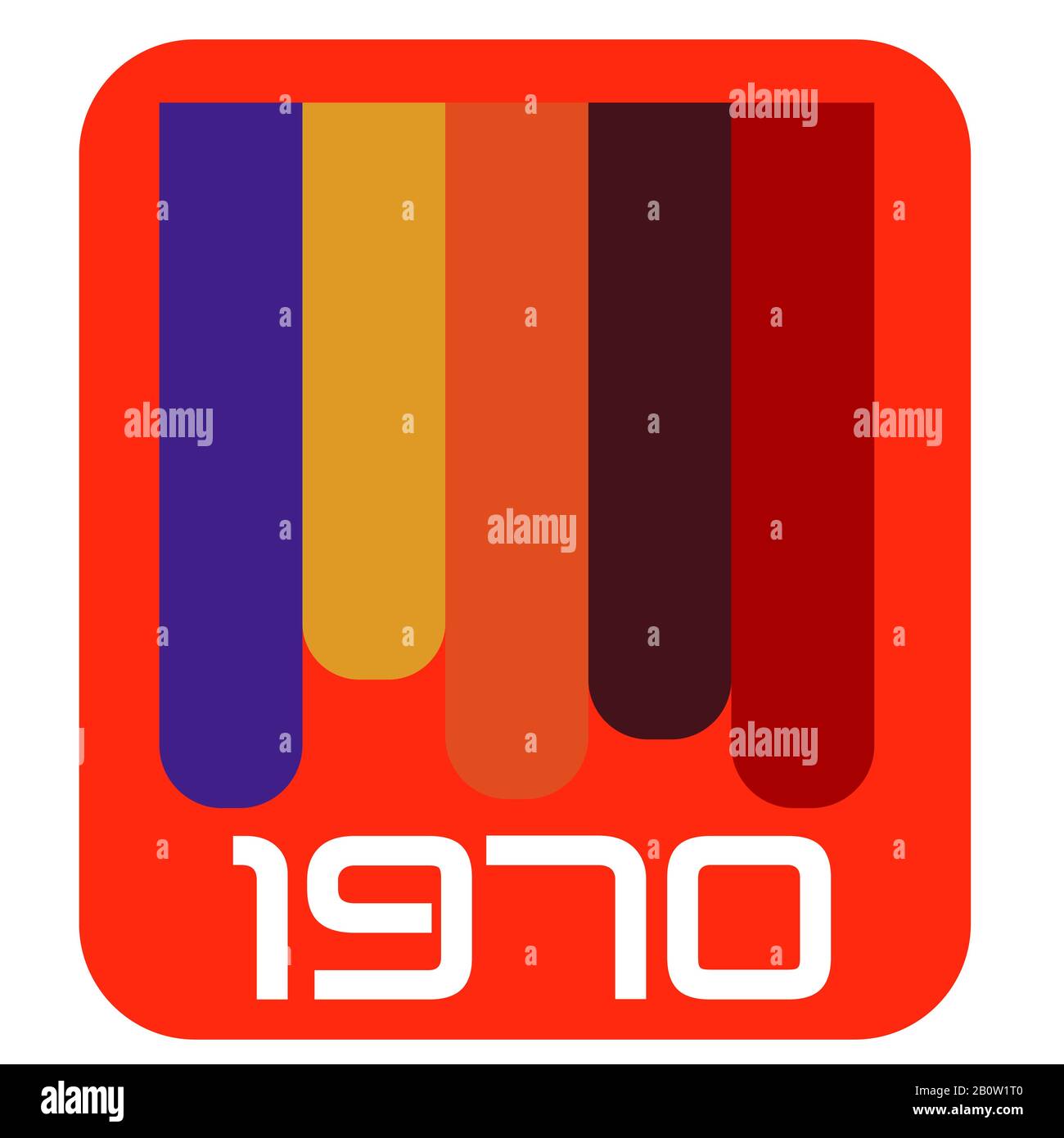 1970 Retro Bunt Artwork Vector Stockfoto