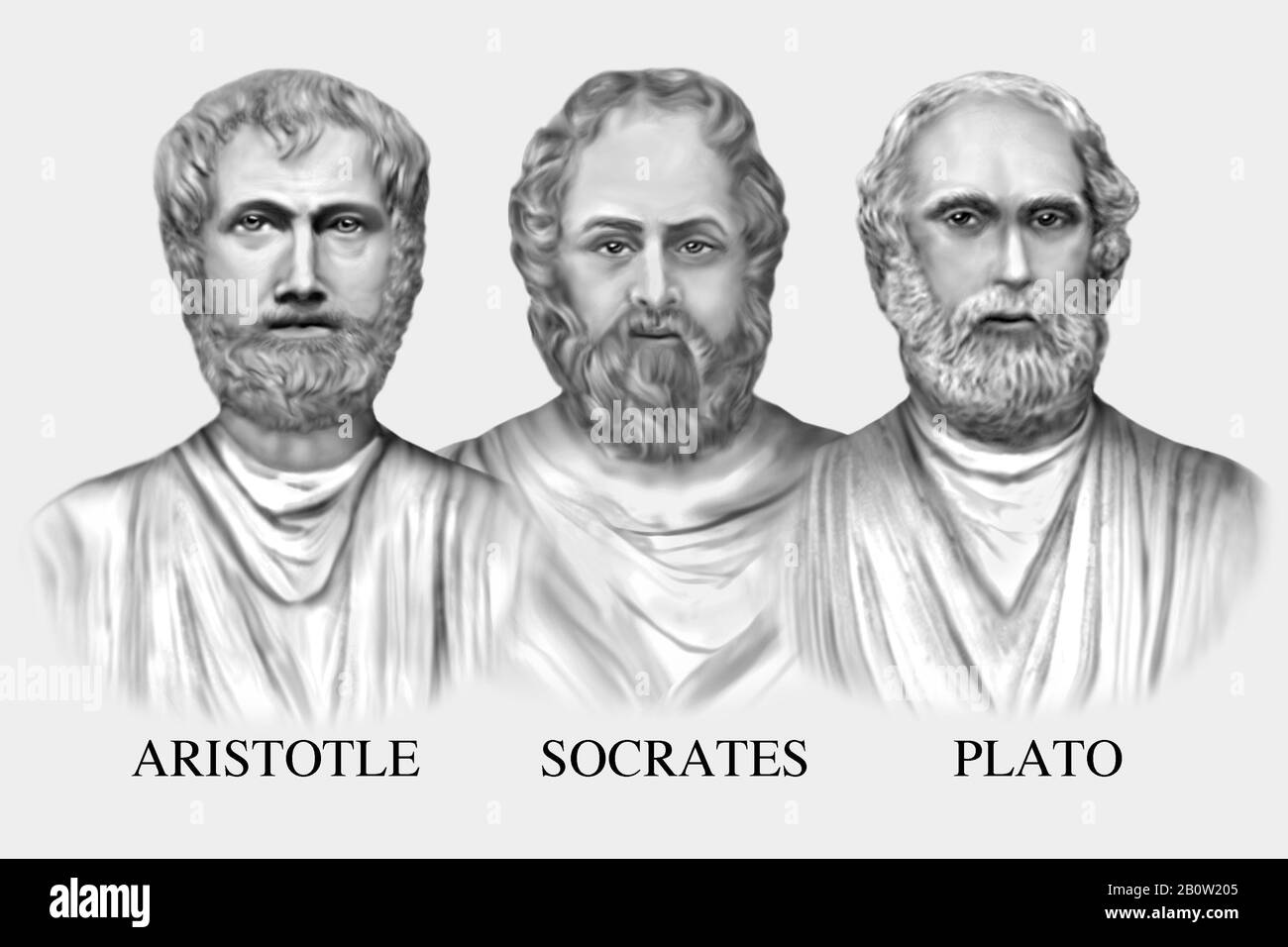 Der Griechische Philosoph Aristoteles Sokrates Platon Stockfoto