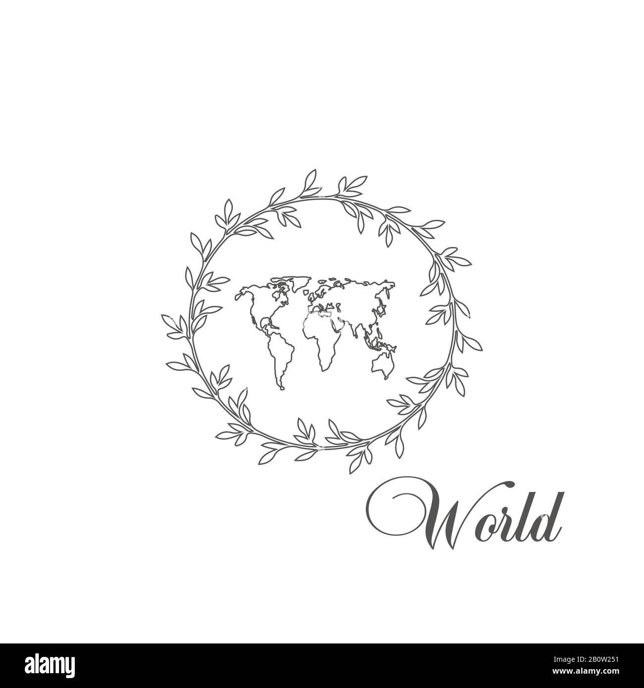 Reise und Tourismus - schöne flache Vektorsymbole mit Weltkarte. Stock Vektor