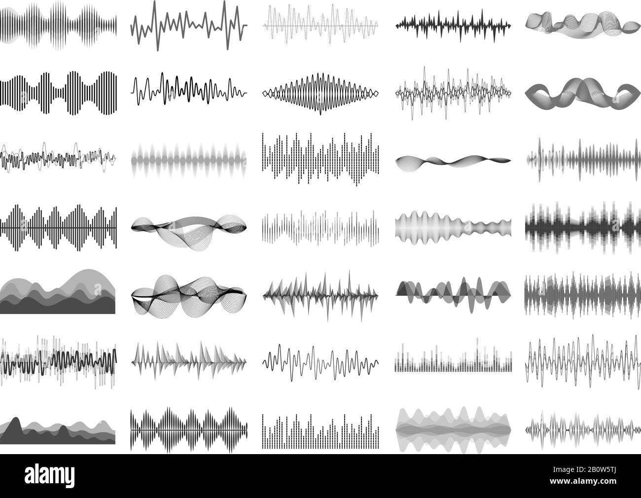 Digital Equalizer-Bedienfeld für Sound Wave und Musik. Darstellung des Vektors zur Sprachvisualisierung von Schallwellen-Amplitude-BONIC Beat-Impulsen Stock Vektor