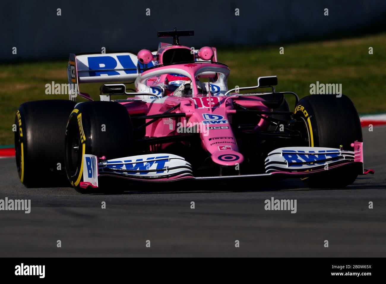 Barcelona, Spanien. Februar 2020. #18 Lance Stroll, Racing Point F1 Team, Mercedes. Formel-1-Weltmeisterschaft 2020, Wintertesttage #1 2020 Barcelona, 21-02-2020 Foto Federico Basile/Insidefoto Credit: Insidefoto srl/Alamy Live News Stockfoto