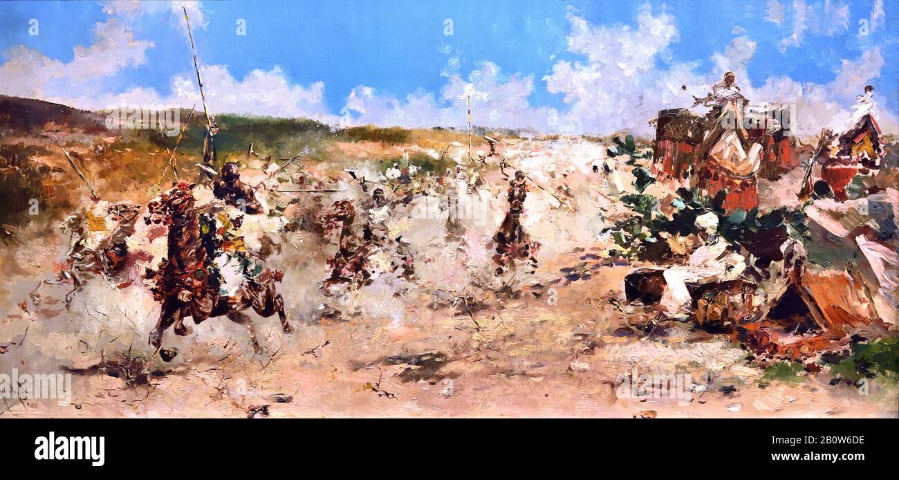 Das Spiel von Gunpowder 1900 von Salvador Sanchez Barbudo, Spanisch, Spanien. Stockfoto